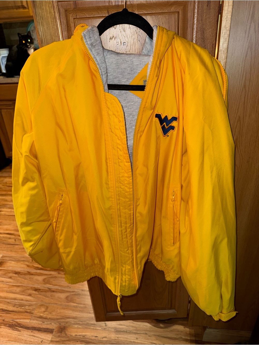 West Virginia Hooded Yellow Raincoat Jacket